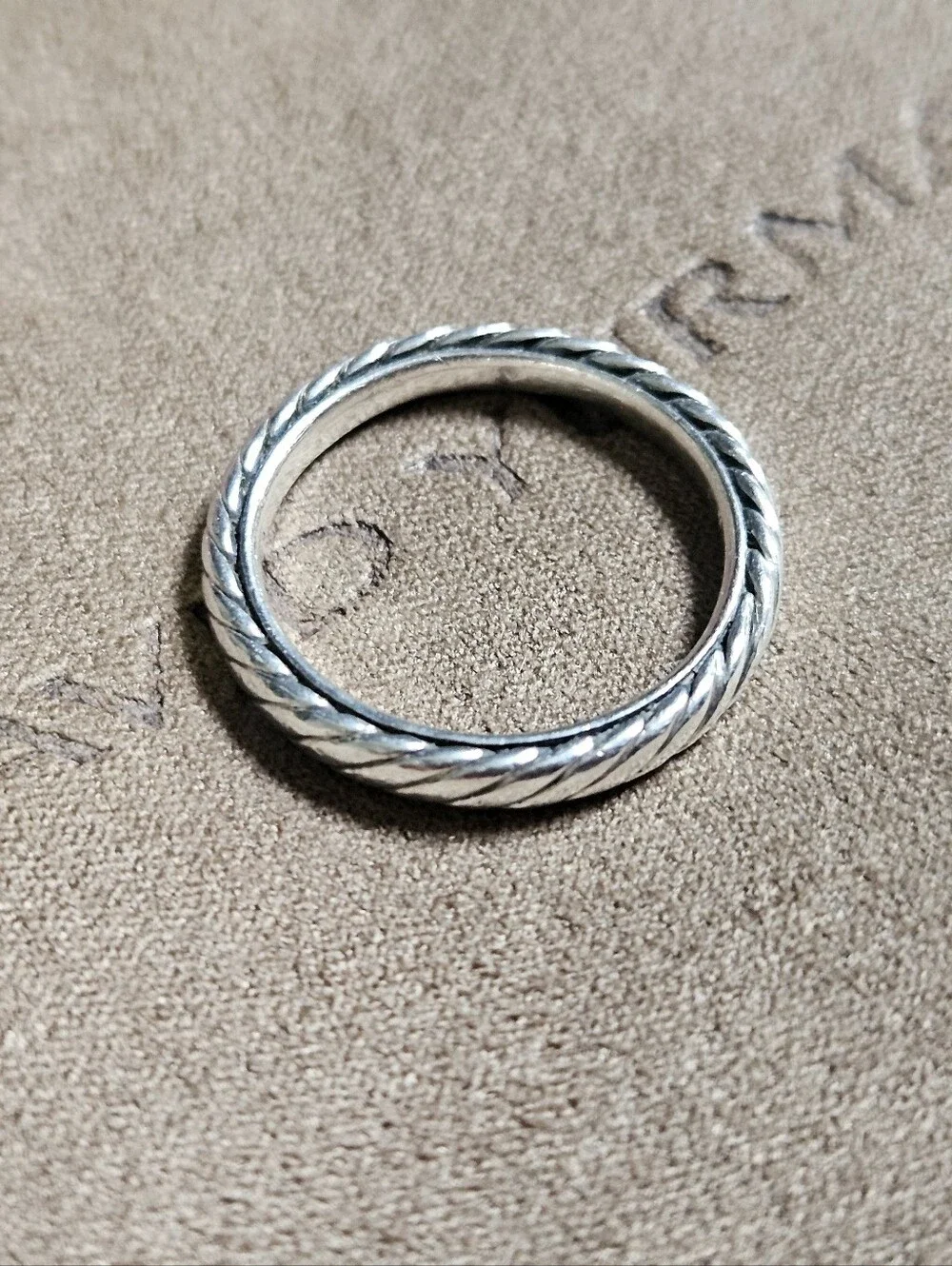 David Yurman Silver Braided Cable Stackable Band Ring Size 5.5